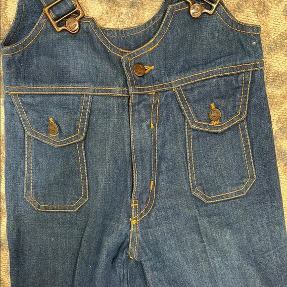 1970s Vintage Hang Ten Classic Blue Denim Overalls - Picture 4 of 10